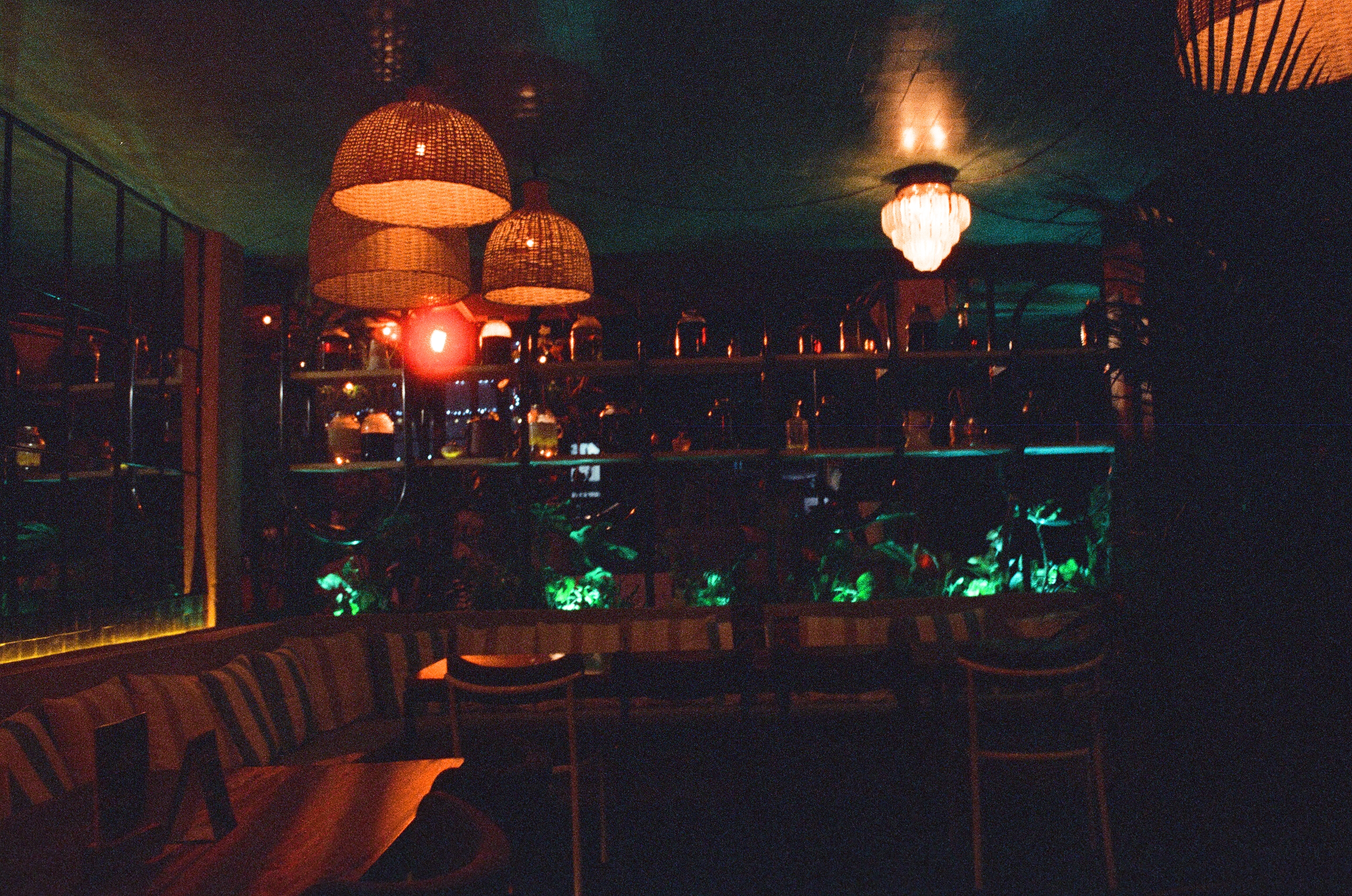 Warm interior lights on film